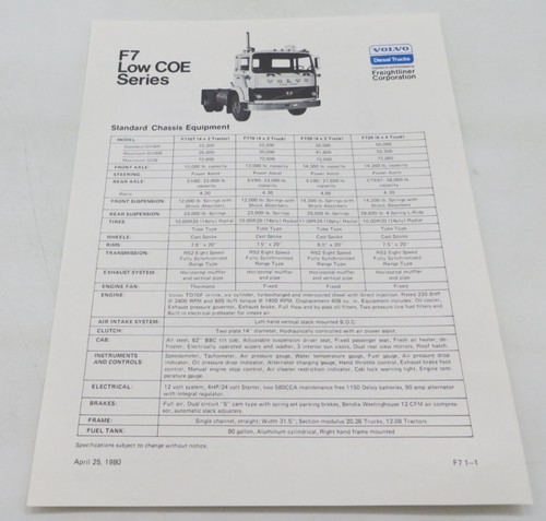 1980 volvo diesel trucks f7 - trucks,