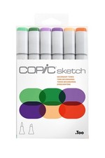 Copic Sketch Coloured Marker Pen - Set of 6 Secondary Tones, For Art & Crafts