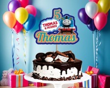 Personalised Thomas The Tank Engine Large 6" Happy Birthday Cake Topper Decor