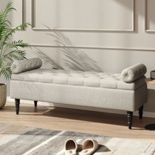 Beige Upholstered Storage