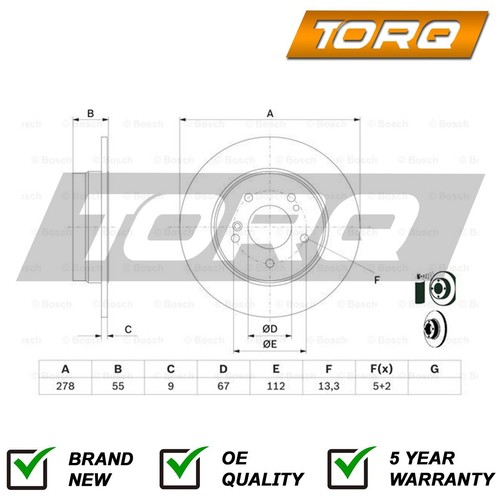Brake disc rear torq fits - rear,