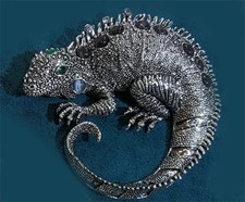 Grey Jewel Embellished Lizard