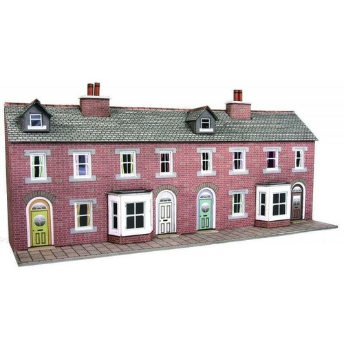 Red brick terraced - red,