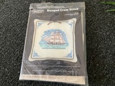 Janlynn Charmin Clipper Ship Stamped Cross Stitch Pillow Kit 30-86