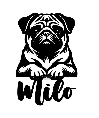 Pug puggle dog custom - pug,