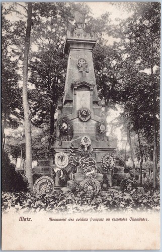 Metz vintage postcard monument - postcard,