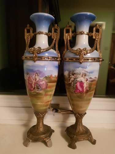 Pair victorian porcelain - pair,