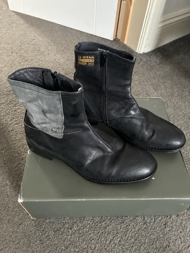 Star raw black boots - star,
