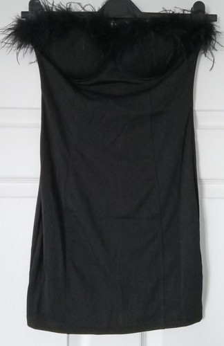 Shein black faux feather - black, trim