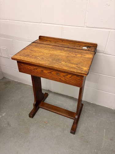 Vintage oak school - vintage, lid