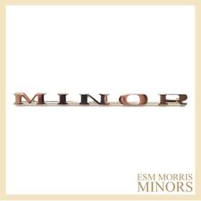 Morris Minor Chrome Boot Badge - "MINOR" Supplied with fixing clips
