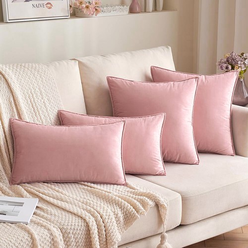 Velvet plush plain cushion - uk,