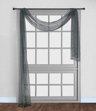 1PC CHEVRON SCARF VALANCE VOILE SHEER WINDOW DRESSING CURTAIN NEW 37"W X 216" L