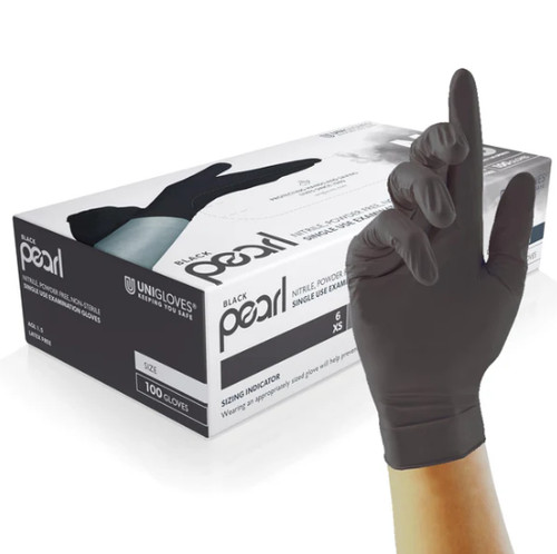 Black disposable gloves - black,