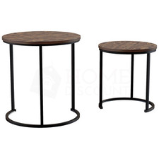 Set of 2 3 Coffee Nesting Table Set Sofa Side End Table Industrial Living Room
