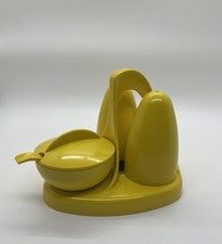 Iconic Melamex Melaware Complete Cruet Set Yellow Melamine Vintage MCM BIP V&A