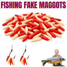 Fake Maggots Red White Fishing