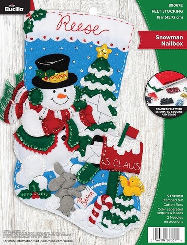 Plaid bucilla snowman mailbox - snowman,