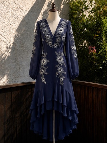 Coast navy floral embroidered - coast,
