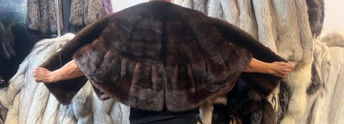 Mink stole brown - , bolero