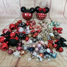 Large Bundle Of Disney Micky And Minnie Mouse Christmas Baubles Decorations Xmas