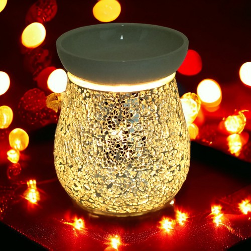 Silver crackle wax warmer - crackle,