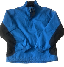 Sunderland of Scotland Junior Waterproof Blue Black 1/4 Zip Jacket Size M (O)