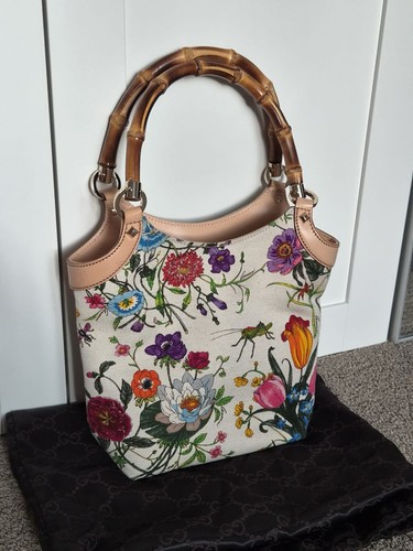 Gucci bamboo flora small bag - gucci,