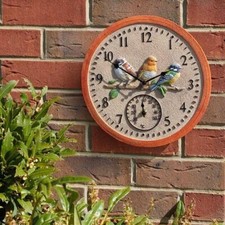 Garden Wall Clock Thermometer