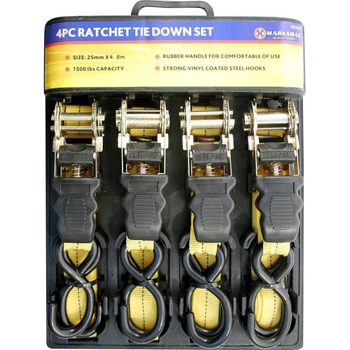 4pc ratchet tie down - ratchet, strap