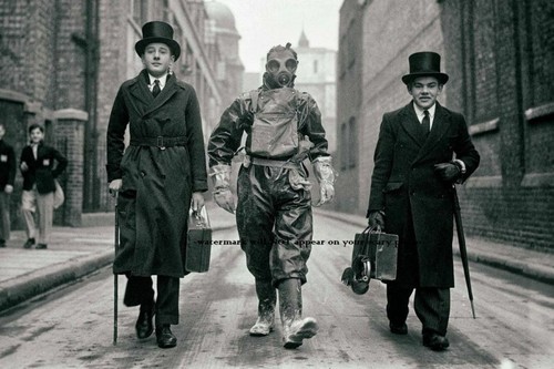 Vintage creepy kids gas mask - creepy,