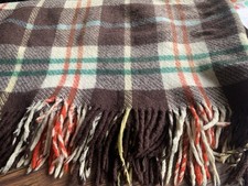 Foxford Co Mayo Vintage Checked Woollen Blanket/Throw