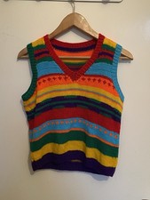 Ladies Knit V Neck Sweater Vest, Size Small