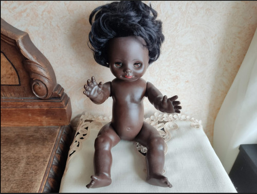 Vintage rubber black doll - doll, 80s