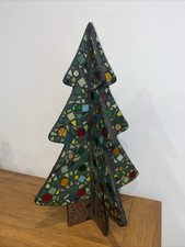 LARGE STANDING MOSAIC ART GLASS CHRISTMAS TREE FIGURE ORNAMENT 57.5 CMS