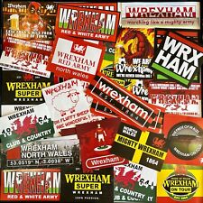 100 x Wrexham Ultra Stickers based on Programme Scarf Pin Badge Wales Banner
