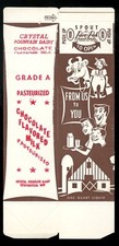 Vintage CRYSTAL FOUNTAIN DAIRY Clintonville, WI Chocolate Milk 1 QT Unfolded Box