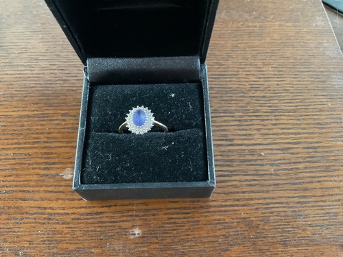 Tanzanite and diamond ring - tanzanite,