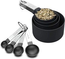 8-Piece Black Measuring Cups &