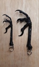 1 X Large Crow Claw keyring with silver ring NECKLACE,WEIRD,PAGAN,GOTHIC.