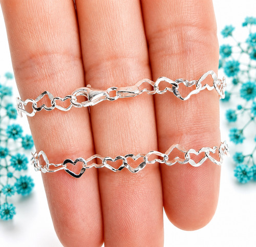 Silver chain necklace curb - silver,