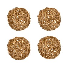 4 Pcs Wicker Rattan Balls 3.9