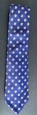 T M LEWIN Silk Tie Navy with Pink Dots
