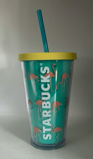 Flamingo Starbucks Coffee Cold Drink Travel Cup With Lid & Straw - Tumbler 473ml