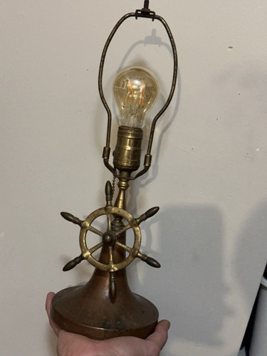 Vintage brass ship wheel - brass,
