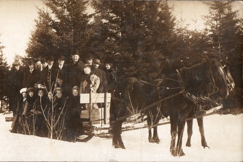 Rppc horse drawn - drawn, sleigh