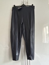 MARKS AND SPENCERS THE COLLECTION NAVY FAUX LEATHER  TROUSERS. SIZE 18 REG