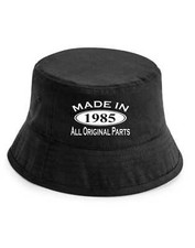  Made in 1985 40th Birthday Bucket Hat Age 40 Gift for Men & Ladies Black