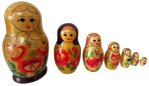 Old vintage russian matryoshka - russian,