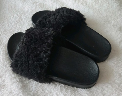 Size sliders black fluffy - size, 5